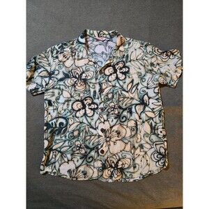 Jams World Lil People Jasmine Button Down Hawaiian Size Large Boys Shirt Vtg